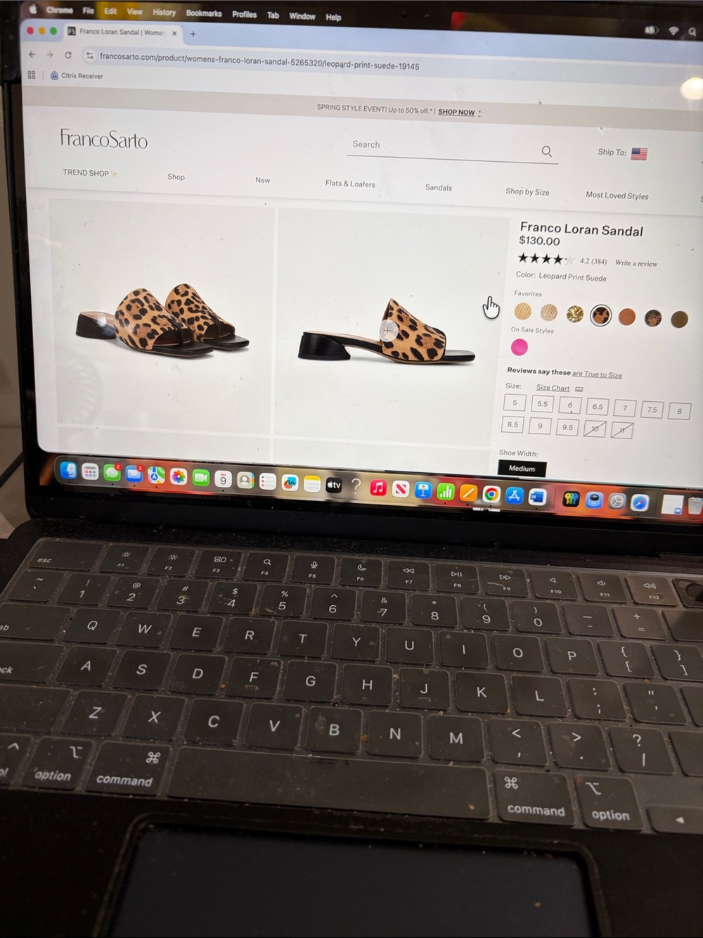 Franco Sarto Tan and Black Leopard Sandals - Picture 7 of 8